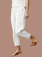 Linen-cotton Women's Large Size Loose Pants