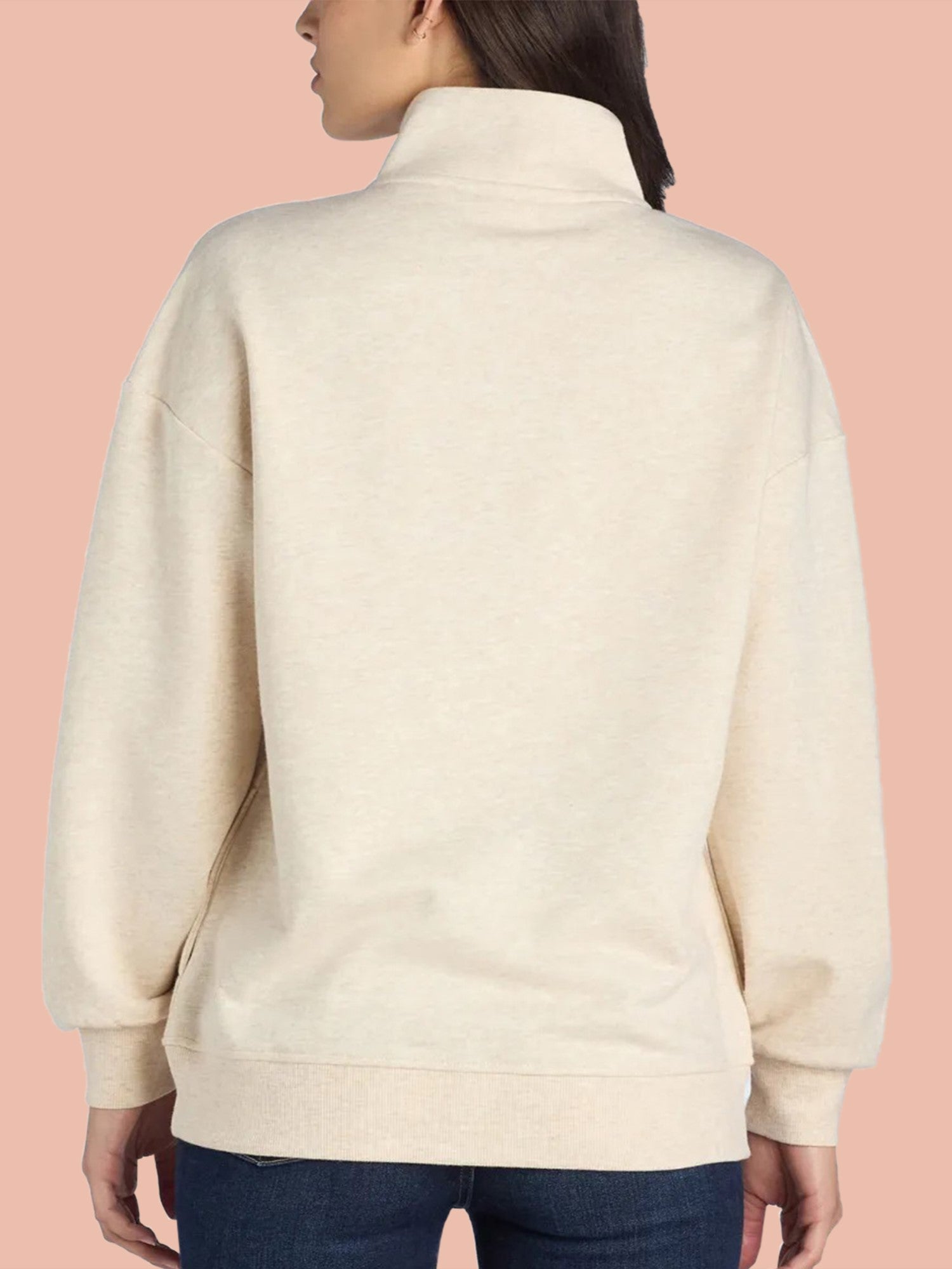 Mock Neck Henley Pullover Sweatshirt
