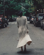 Fall New Sleeved Knit Midi Dress