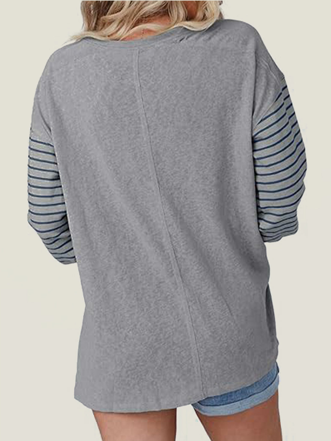 Women's Cute Color Block Long Sleeve Casual Top