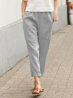 Linen-cotton Women's Large Size Loose Pants