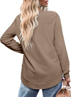 Women's High Low Curved Hem Tops