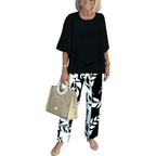 Trendy Green Print 3/4 Sleeve Two Piece Set